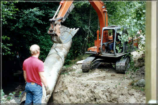Removing the culvert piece